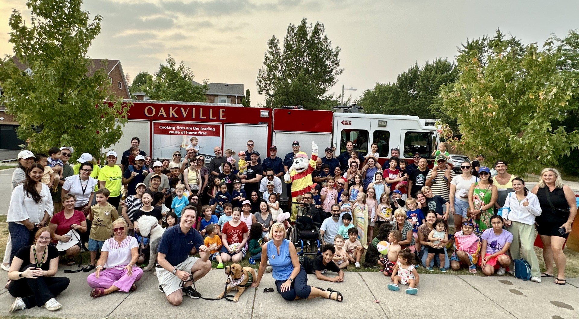 A neighbourhood block party with Oakville Fire