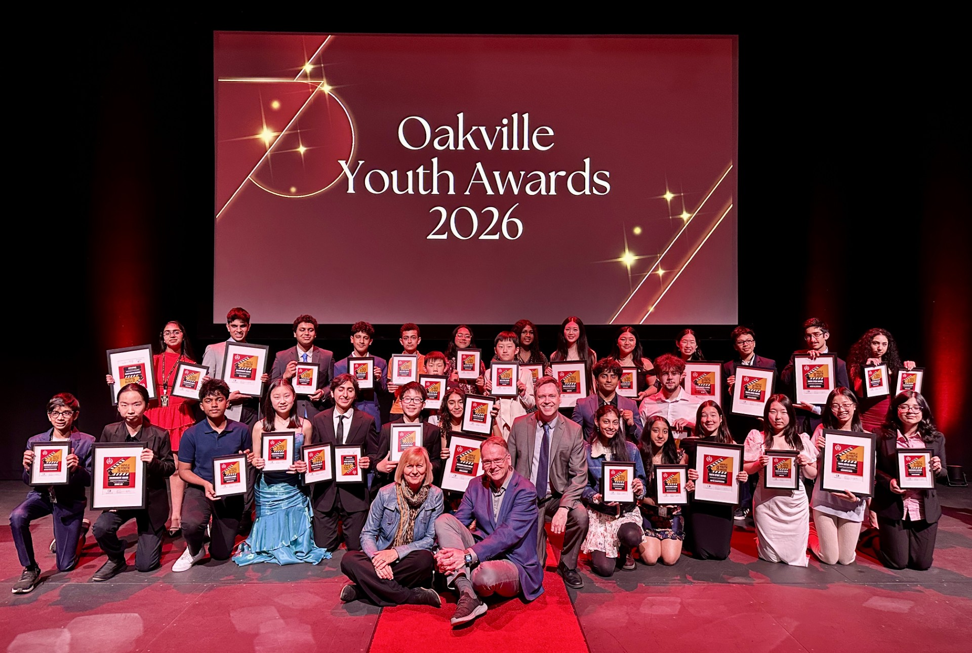 Congratulating the Oakville Youth Awards recipients