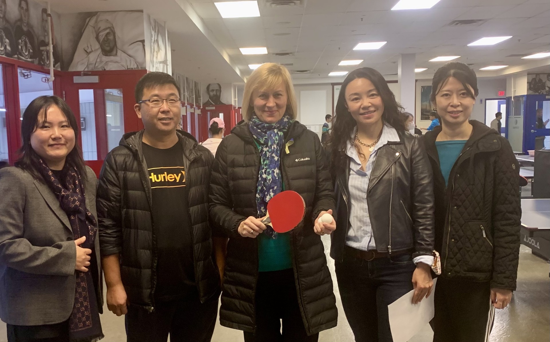 Joining a table tennis session with community members